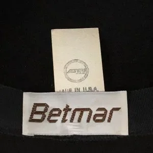 VTG Betmar 80\'s Wide Brim Black Bowler Style Wool Hat W/Ribbon Band And Bow Betmar New York Black Vintage Wool Hat Grosgrain Ribbon Hat  main image 2